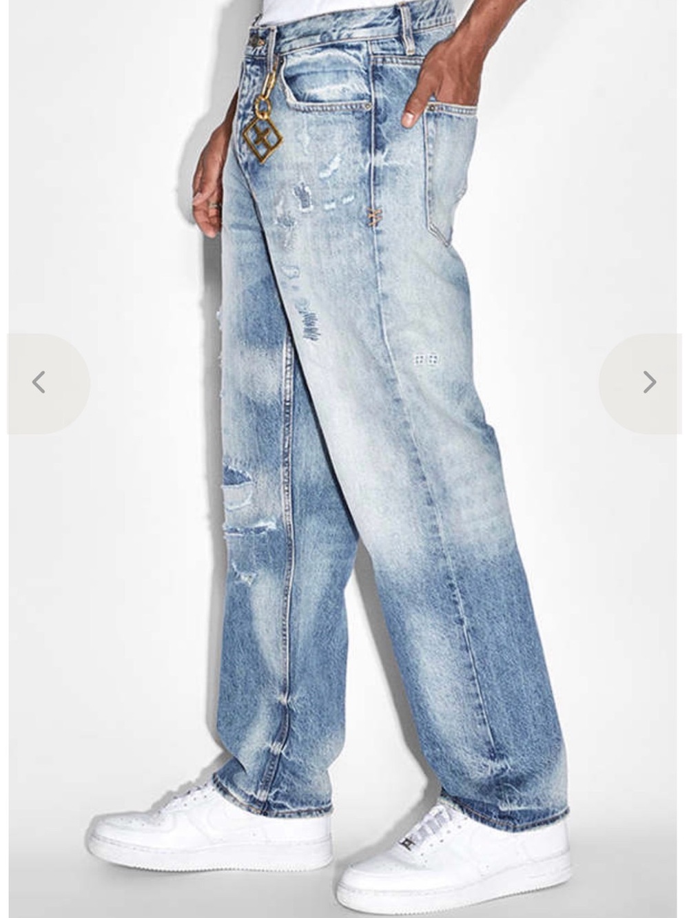 Ksubi Light Blue Distressed Relaxed Jeans